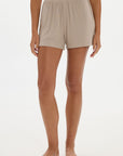 Soft rib shorts Taupe