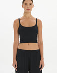 soft rib cropped cami Black