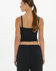 soft rib cropped cami Black