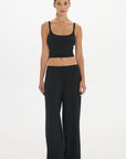 soft rib cropped cami Black