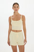 soft rib cropped cami yellow