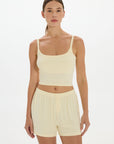 soft rib cropped cami yellow