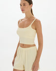 soft rib cropped cami yellow