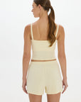 soft rib cropped cami yellow
