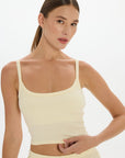 soft rib cropped cami yellow