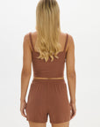 soft rib cropped cami brown