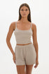 soft rib cropped cami Taupe