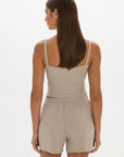 soft rib cropped cami Taupe