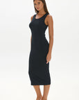 soft rib tank dress Black