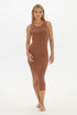 soft rib tank dress brown