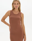 soft rib tank dress brown