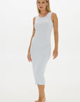 soft rib tank dress baby blue