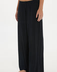 soft rib pants Black