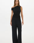 soft rib pants Black
