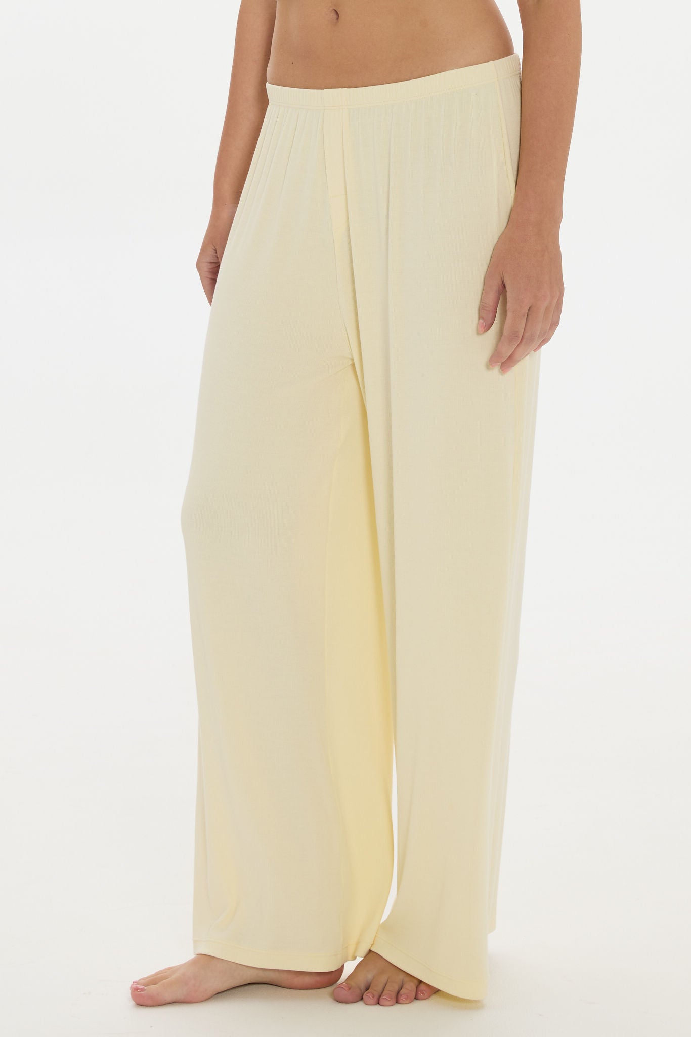 soft rib pants yellow