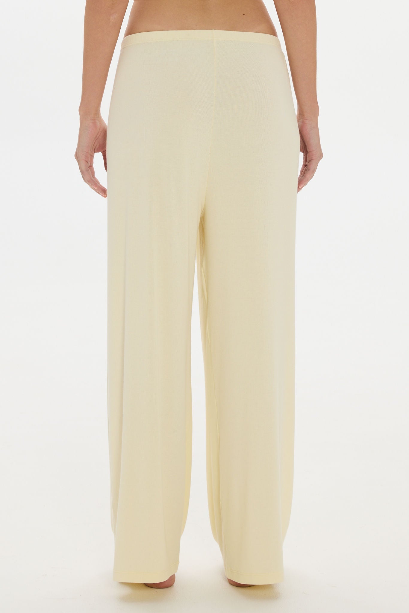 soft rib pants yellow