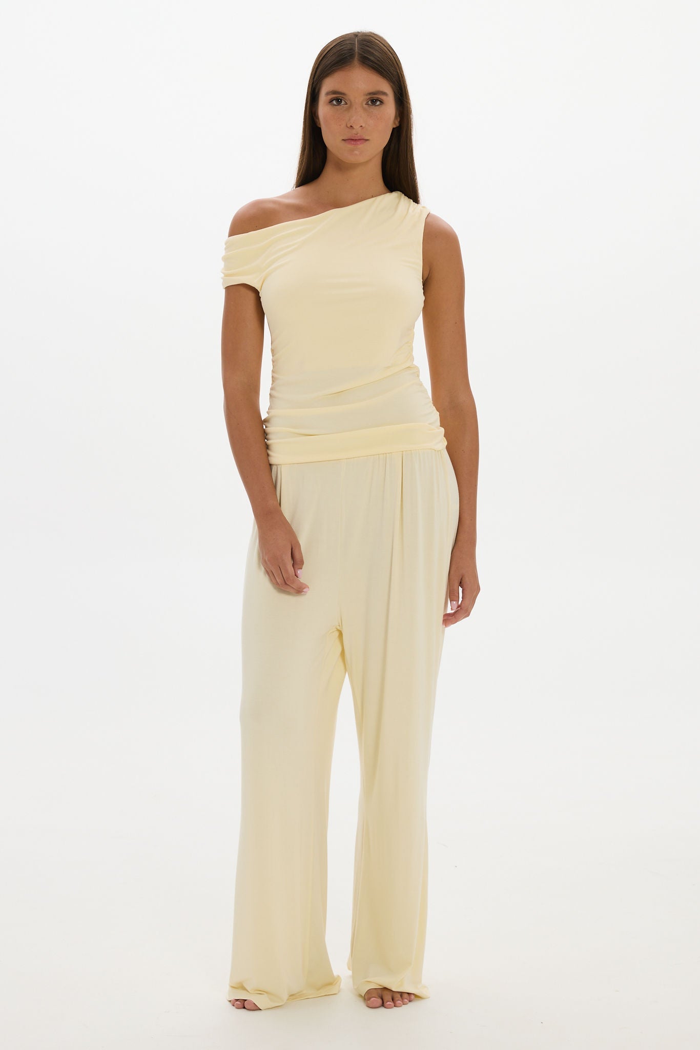 soft rib pants yellow