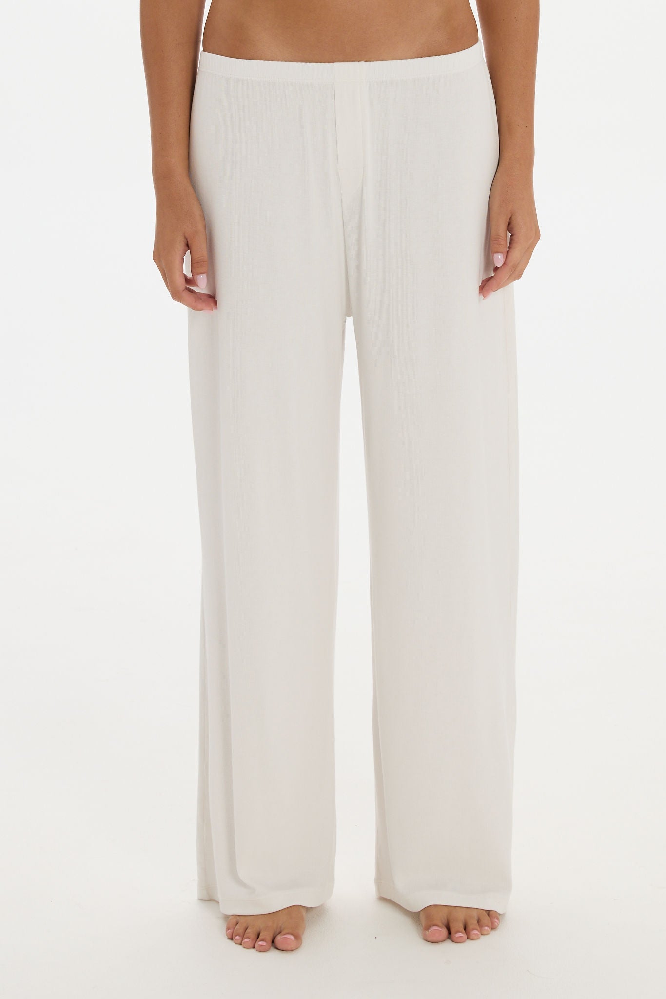 soft rib cream pants 
