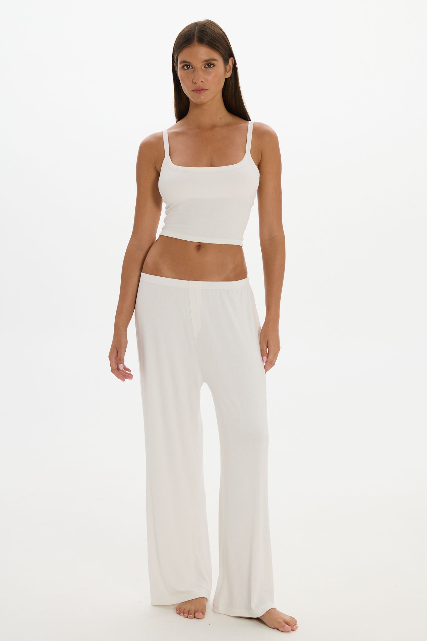 soft rib cream pants 