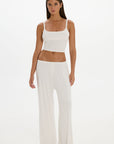 soft rib cream pants 