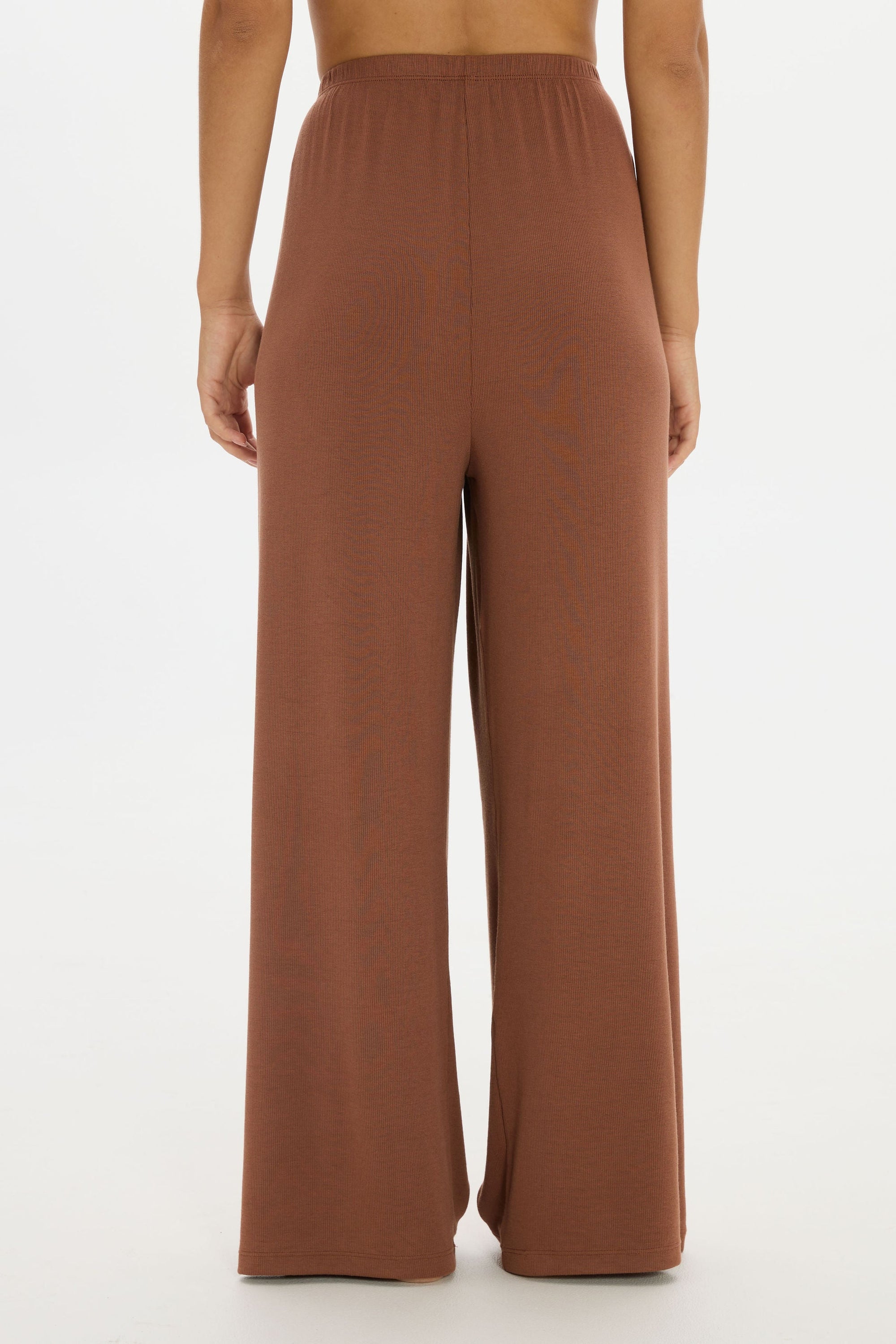 soft rib brown pants 