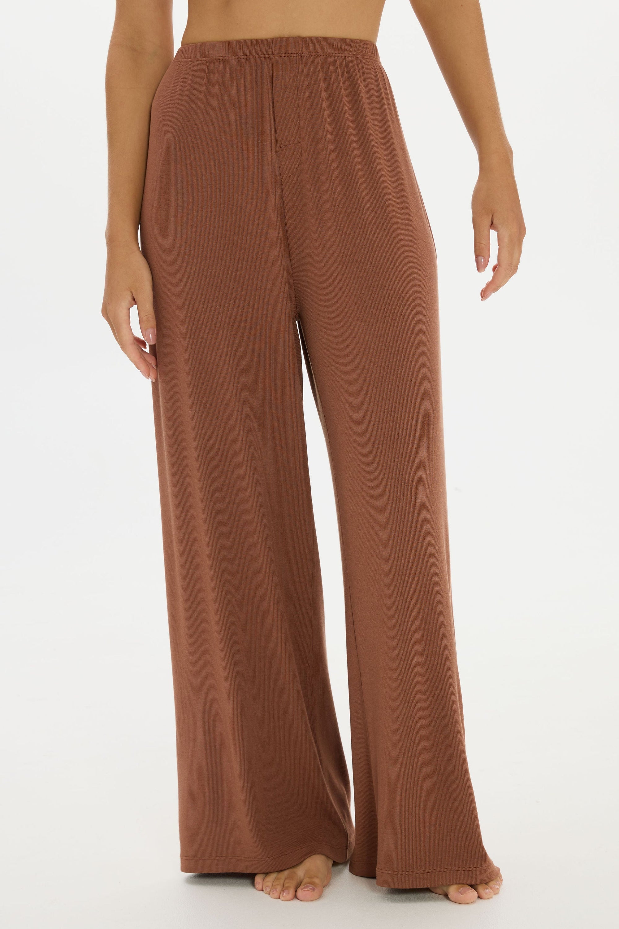 soft rib brown pants 
