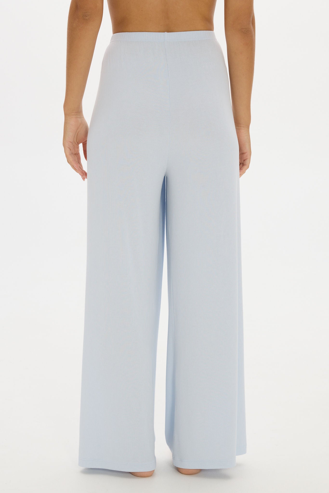 soft rib baby blue pants 