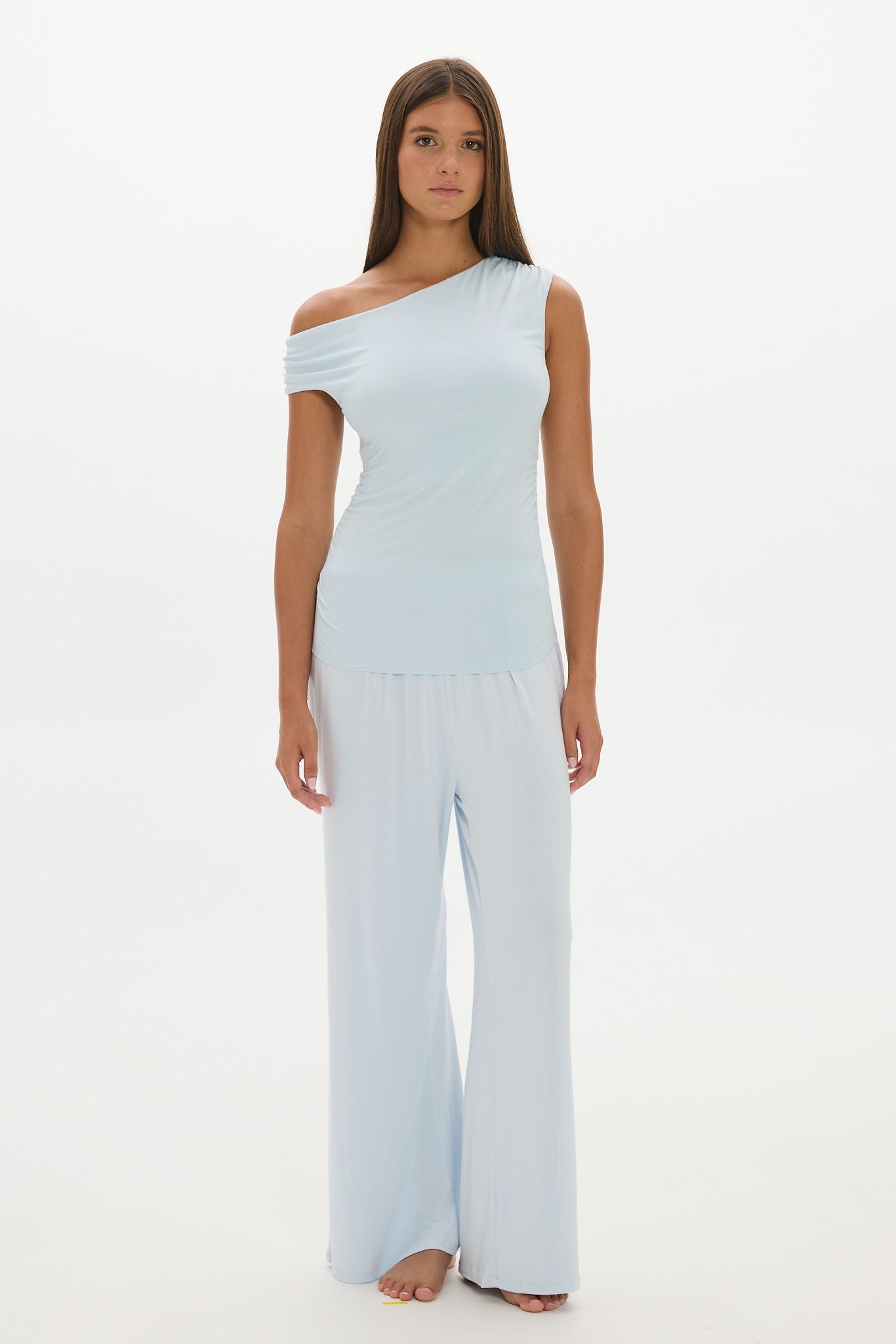 soft rib baby blue pants 