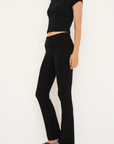 Soft organic cotton fold over leggings in black with a comfortable fold over waistband.