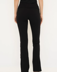Soft organic cotton fold over leggings in black with a comfortable fold over waistband.
