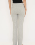 Soft organic cotton fold over leggings in grey with a comfortable fold over waistband.