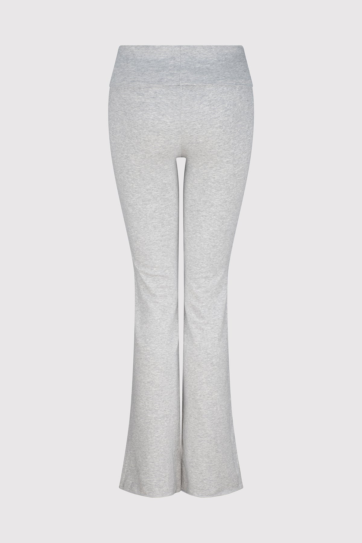 Soft organic cotton fold over leggings in grey with a comfortable fold over waistband.