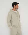 Organic Cotton Zip-Up Hoodie - Grey Oat Marle