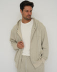 Organic Cotton Zip-Up Hoodie - Grey Oat Marle